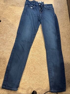 PAIGE Dark Blue Straight Leg Jeans
